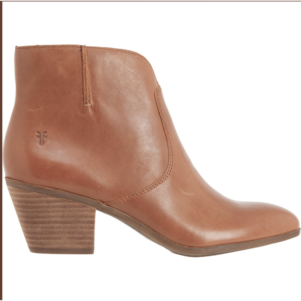 NEW Frye Judith Seam Ankle Booties Cognac Leather Size 6.5